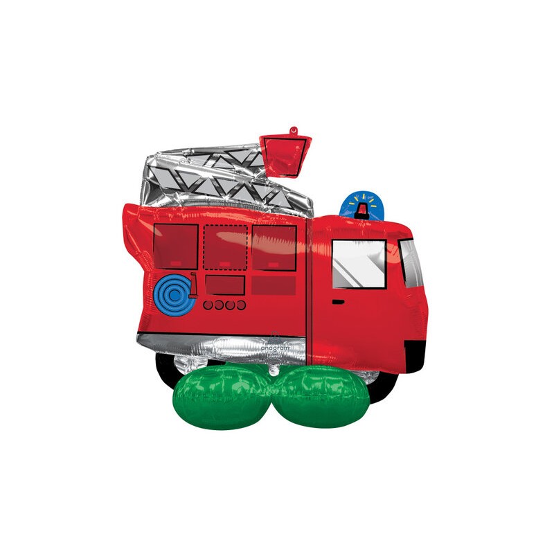 BALLON METALLIQUE AIRLOONZ CAMION DE POMPIER 106CM X 88CM 