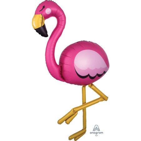 BALLON METALLIQUE AIRWALKER 172CM FLAMANT ROSE 