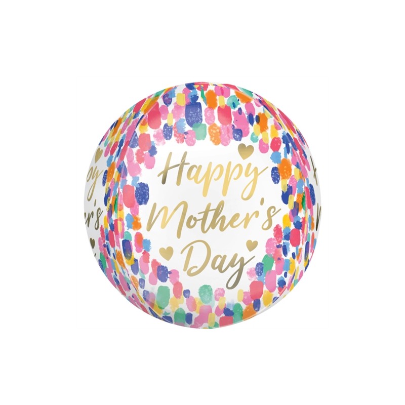 BALLON METALLIQUE ORBZ 38CM HAPPY MOTHER'S DAY 