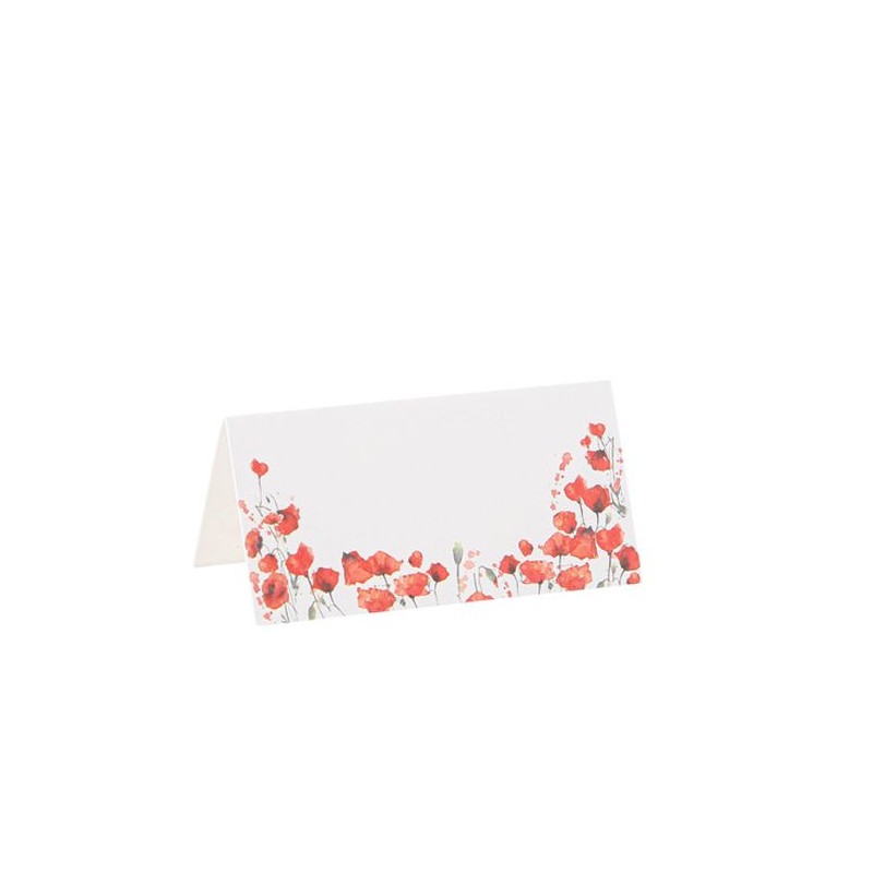 10 MARQUE PLACE POPPY LOVE COQUELICOT ROUGE AQUARELLE ET OR 8 X 4 CM