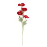 BRANCHE FLEUR COQUELICOT COULEUR ROUGE ET VERT 52 CM