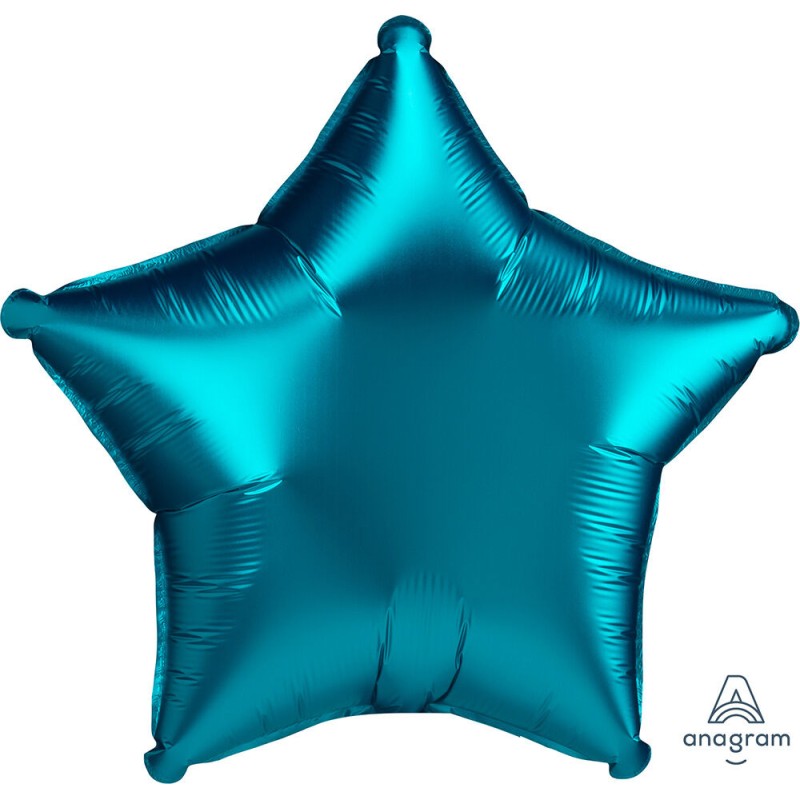 BALLON METALLIQUE ETOILE 43CM SATIN TURQUOISE AQUA