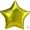 BALLON METALLIQUE ETOILE 43CM SATIN LEMON CITRON VERT