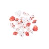 100 CONFETTIS POPPY LOVE COQUELICOT ROUGE AQUARELLE ET OR 