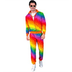 DEGUISEMENT JOGGING OU SURVETEMENT ARC-EN-CIEL ANNEE 80-90 TAILLE L