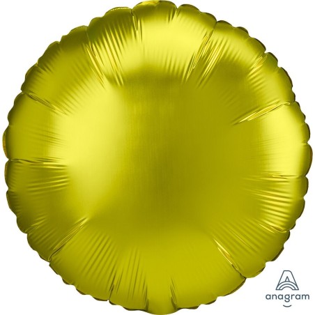 BALLON METALLIQUE ROND SATIN 43CM LEMON CITRON VERT 