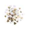 100 CONFETTIS PETITS COEURS BLANC ET OR