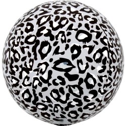 BALLON METALLIQUE ORBZ 38CM X 40CM LEOPARD DES NEIGES 