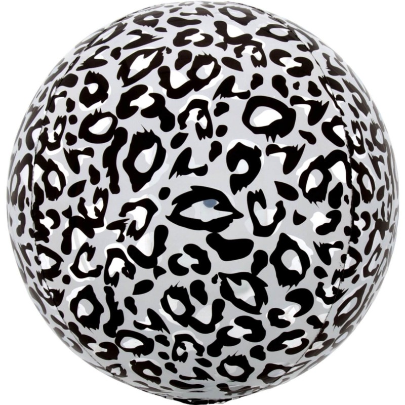 BALLON METALLIQUE ORBZ 38CM X 40CM LEOPARD DES NEIGES  BALLON METALLIQUE ORBZ 38CM X 40CM LEOPARD DES NEIGES