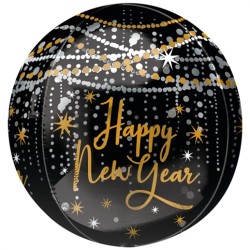 BALLON METALLIQUE ORBZ 38CM X 40CM HAPPY NEW YEAR 