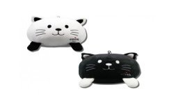 PELUCHE 20 CM MIAOU CHAT NOIR OU CHAT BLANC