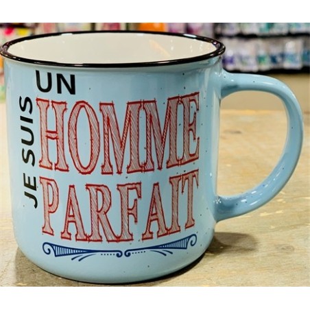 MUG COULEUR BLEU JE SUIS UN HOMME PARFAIT