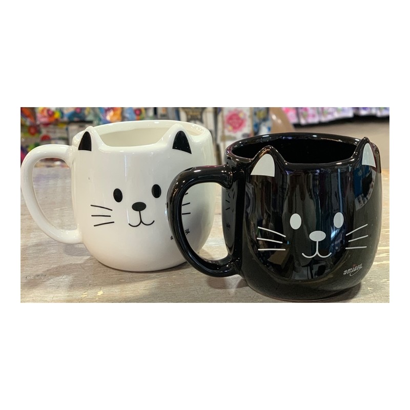 MUG CHAT NOIR OU MUG CHAT BLANC