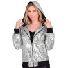 DEGUISEMENT VESTE AVEC CAPUCHE PAILLETTE ARGENT TAILLE XXL