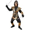 DEGUISEMENT ENFANT NINJA NOIR ET OR GOLD KOMBAT NINJA TAILLE 158