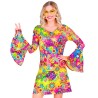 DEGUISEMENT TUNIQUE OU ROBE COURTE FEMME PEACE AND LOVE GROOVY COLOREE TAILLE S