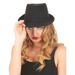 CHAPEAU BORSALINO NOIR EN TISSUS