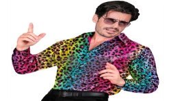 DEGUISEMENT CHEMISE PAILLETTES OU SEQUINS MULTICOLORE LEOPARD TAILLE XXL
