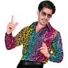 DEGUISEMENT CHEMISE PAILLETTES OU SEQUINS MULTICOLORE LEOPARD TAILLE XXL
