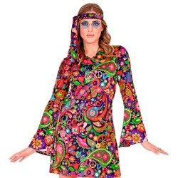 DEGUISEMENT FEMME ROBE HIPPIE TAILLE M