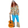 DEGUISEMENT HOMME HIPPIE FLEUR BLEU MARRON ORANGE TAILLE XL