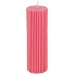 BOUGIE PILIER CANNELEE PINK LADY DIA 5 CM X 15 CM 