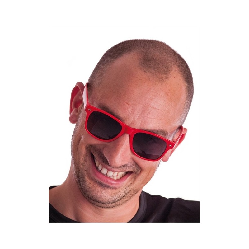 LUNETTE CARREE ROUGE VERRE NOIR  LUNETTE CARREE ROUGE VERRE NOIR