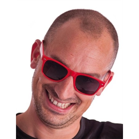 LUNETTE CARREE ROUGE VERRE NOIR 