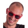 LUNETTE CARREE ROUGE VERRE NOIR  LUNETTE CARREE ROUGE VERRE NOIR