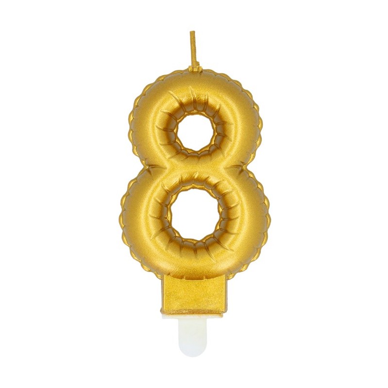 BOUGIE CHIFFRE 8 OR  BOUGIE CHIFFRE 8 OR