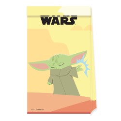 4 SACHETS CADEAUX PAPIER STAR WARS THE MANDALORIAN