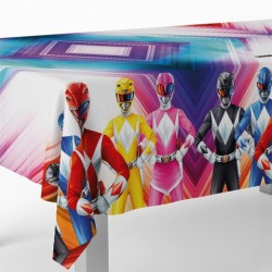 NAPPE EN PLASTIQUE THEME POWER RANGERS 1.2 X 1.8 M