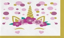 20 SERVIETTES EN PAPIER LICORNE UNICORN BABY 33 X 33 CM 
