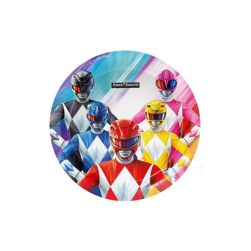 8 ASSIETTES EN CARTON POWER RANGER 18 CM