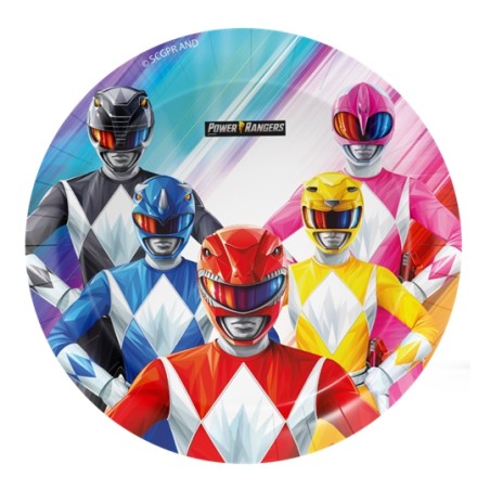 8 ASSIETTES EN CARTON POWER RANGER 18 CM