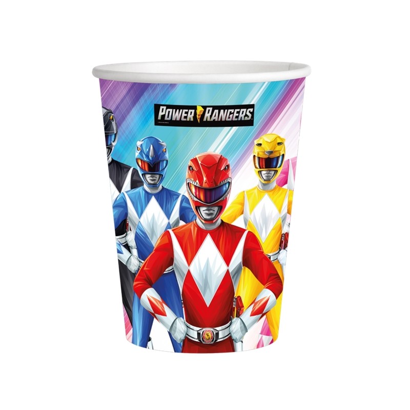 8 GOBELETS EN CARTON POWER RANGER 