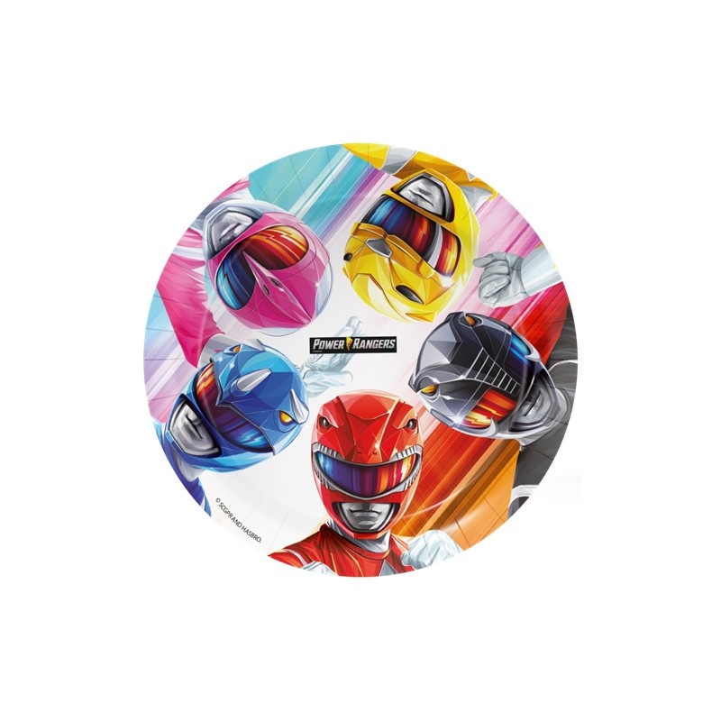 8 ASSIETTES EN CARTON POWER RANGER 23 CM