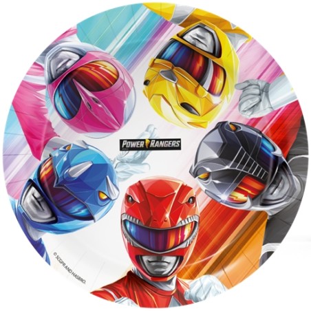 8 ASSIETTES EN CARTON POWER RANGER 23 CM