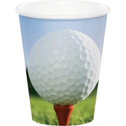 8 GOBELETS EN CARTON THEME GOLF 250 ML