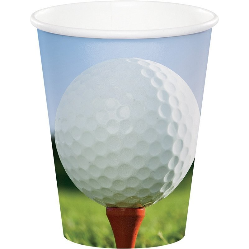 8 GOBELETS EN CARTON THEME GOLF 250 ML