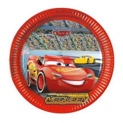 8 ASSIETTES CARS FLASH MC QUEEN 23 CM