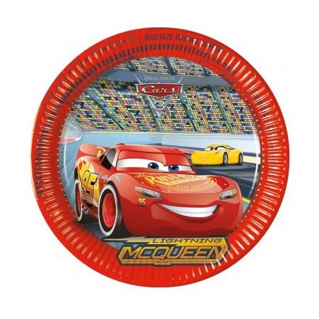 8 ASSIETTES CARS FLASH MC QUEEN 23 CM