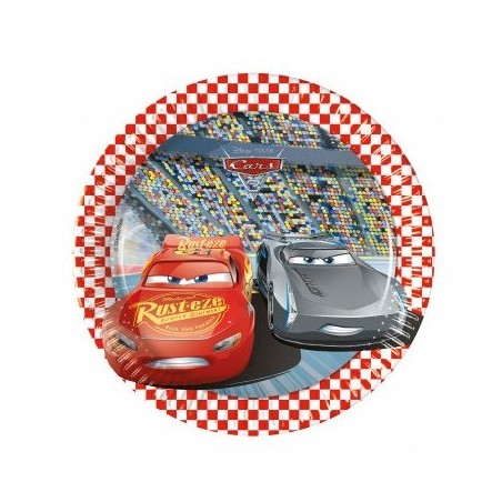 8 ASSIETTES CARS FLASH MC QUEEN 19.5 CM