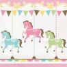 20 SERVIETTES EN PAPIER THEME CAROUSEL 33 X 33 CM