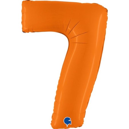 BALLON METALLIQUE CHIFFRE 7 ORANGE MAT 102 CM 