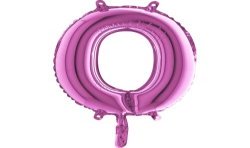 BALLON METALLIQUE LETTRE O FUSHIA 35 CM