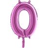 BALLON METALLIQUE LETTRE O FUSHIA 35 CM
