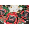 8 ASSIETTES RONDES CASINO 23 CM ROUGE VERT NOIR ET OR