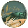 10 ASSIETTES BIRTHDAY JUNGLE VERT ET OR 23 CM