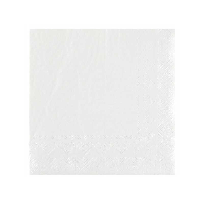 25 SERVIETTES PAPIER CRYSTAL BLANC 33 X 33 CM